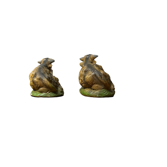 Vintage Made In Italy Nativity Cow Bull Cattle Figurines Set Of 2 Stock# 97725 - Picture 4 of 6